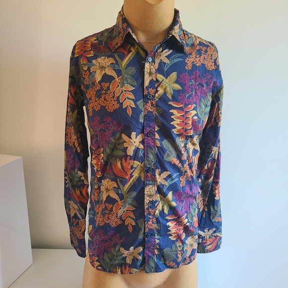 MATINIQUE Tropical Floral Men's Button Down Shirt - Picture 1 of 12